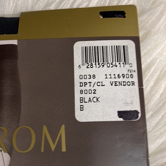Nordstrom Fashion Vintage Faux Stringer Control Pantyhose Sheer Toe Black Size B - Picture 6 of 13
